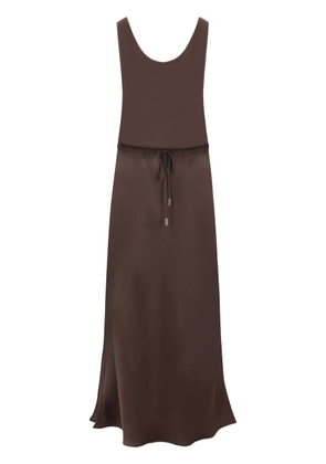 Brunello Cucinelli satin maxi dress - Brown