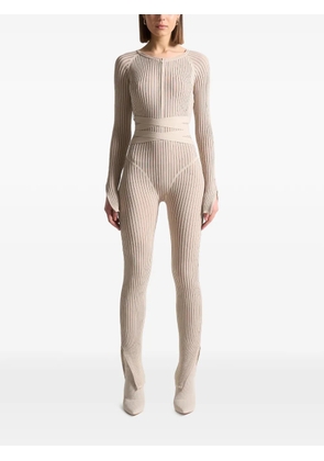 Manière De Voir knitted tie jumpsuit - Neutrals
