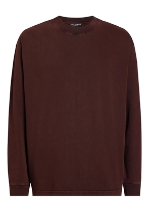 Dolce & Gabbana long-sleeve crew-neck T-shirt - Brown