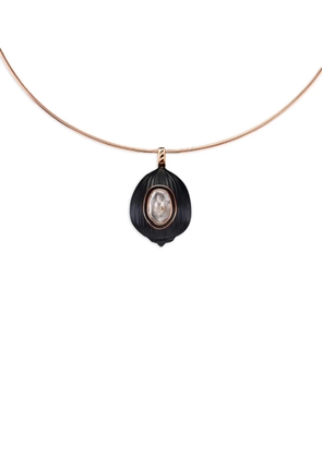 Dezso Coquito Polki diamond and onyx necklace - Pink