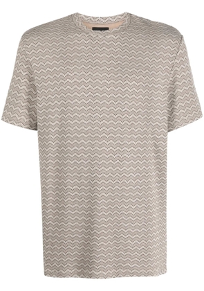 Giorgio Armani graphic-print round-neck T-shirt - Neutrals
