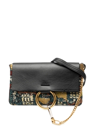 Chloé Pre-Owned 2016 Small Calfskin and Tapestry Faye crossbody bag - Black