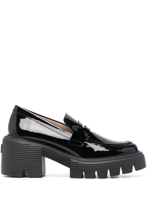Stuart Weitzman Soho patent-leather loafers - Black