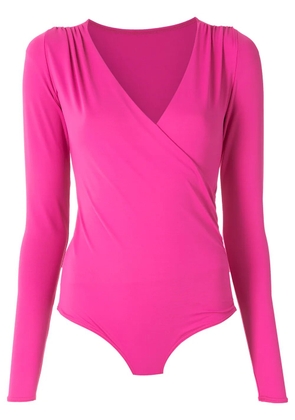 Amir Slama draped long sleeves bodysuit - Pink