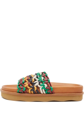 Chloé Pre-Owned leather woven sandals - Green