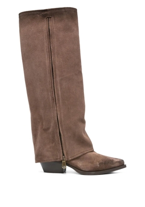 Metisse 50mm side-zip pointed-toe boots - Brown