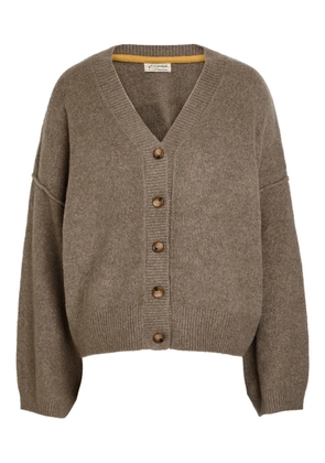 Free People Cool Of The Night button V-neck cardigan - Brown