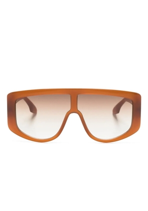 Victoria Beckham Eyewear Visor pilot-frame sunglasses - Brown