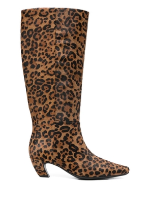 Marc Ellis animal-print knee-high boots - Brown