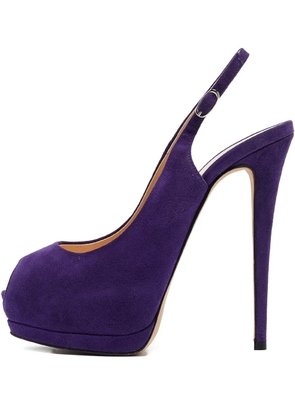 Giuseppe Zanotti Vintage suede peep-toe pumps - Purple