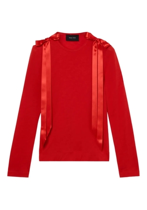 Simone Rocha ribbon-bow long-sleeve T-shirt - Red