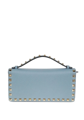 Valentino Garavani Rockstud leather clutch bag - Blue