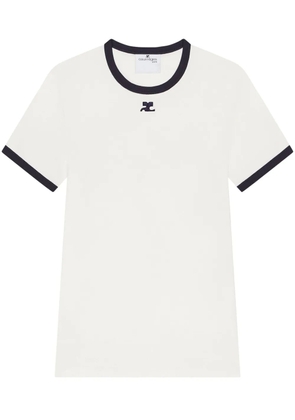 Courrèges Signature contrast T-shirt - White