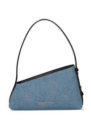 Karl Lagerfeld Jeans denim logo-plaque shoulder bag - Blue