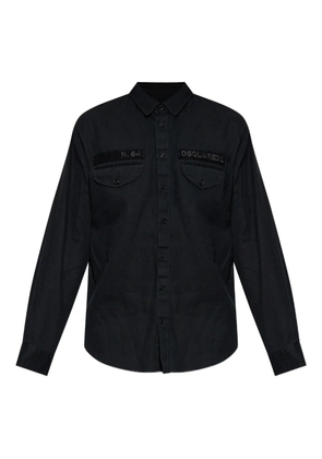 DSQUARED2 logo-embroidered cotton shirt - Black