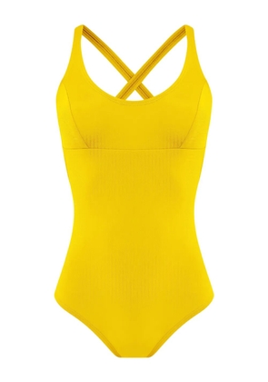 Amir Slama criss-cross swimsuit - Yellow