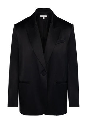 The Sei satin single-breasted blazer - Black