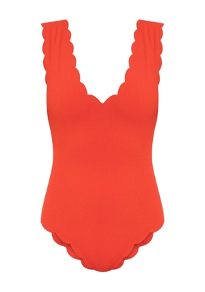 Marysia Charelston scallop-trim swimsuit - Red