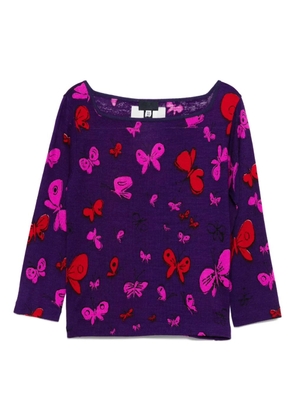 Versace Pre-Owned 1998-1999 butterfly-pattern jumper - Purple