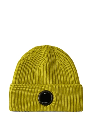 C.P. Company ribbed-wool lens-detail beanie hat - Green