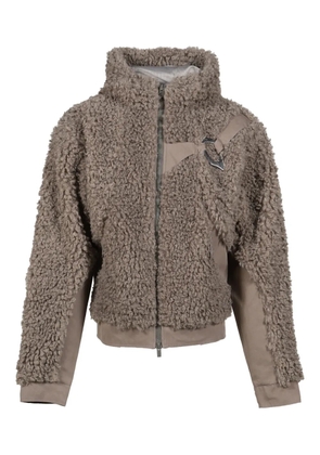 HELIOT EMIL Chiaroscuro fleece hooded jacket - Brown