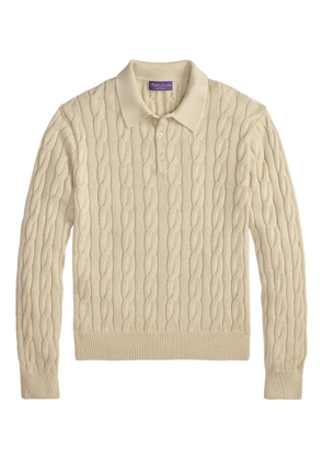 Ralph Lauren Purple Label cable-knit polo sweater - Neutrals