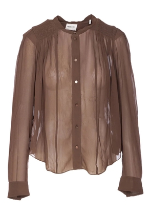 MARANT ÉTOILE button-front sheer shirt - Brown