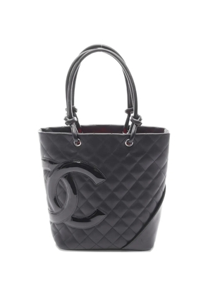 CHANEL Pre-Owned medium Cambon patent leather tote bag - Black