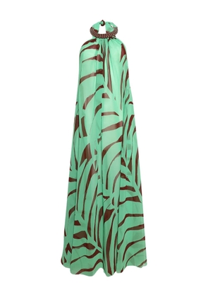 Johanna Ortiz abstract-print midi dress - Green