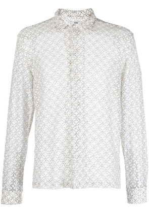 BODE floral-lace long-sleeve shirt - White