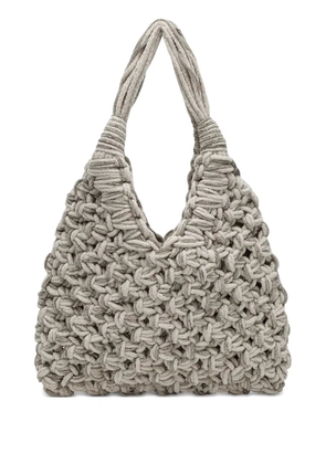 Hibourama Vannifique crystal-embellished velvet tote bag - Neutrals