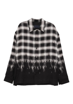 Juun.J Border checked shirt - Black
