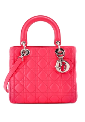 Christian Dior Pre-Owned Lady Dior Bag Cannage Quilt Lambskin Medium satchel - Pink