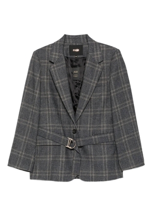 Maje checked belted blazer - Grey