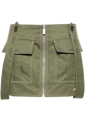 Off-White logo-embroidered mini skirt - Green
