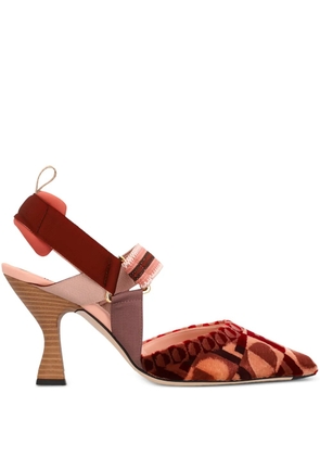 FENDI 85mm Colibri slingback pumps - Red