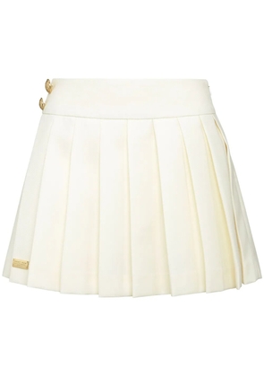 Philipp Plein wool marine plissé skirt - White