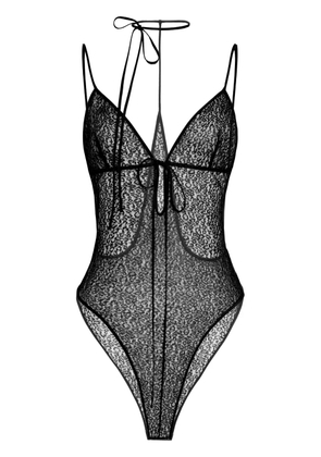 Aleksandre Akhalkatsishvili halterneck lace bodysuit - Black