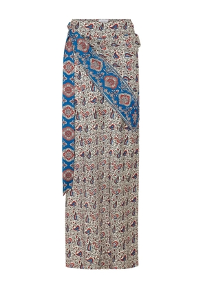 Rabanne paisley-print wrap skirt - Blue