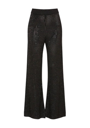Izaak Azanei crystal-embellished flared trousers - Black
