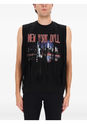 DSQUARED2 fringed graphic T-shirt - Black