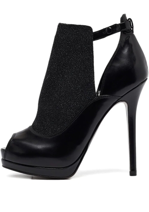 Fendi Pre-Owned 135mm peep-toe leather booties - Black