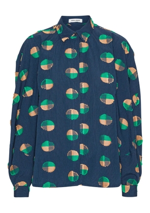 Henrik Vibskov circle-jacquard layered shirt - Blue