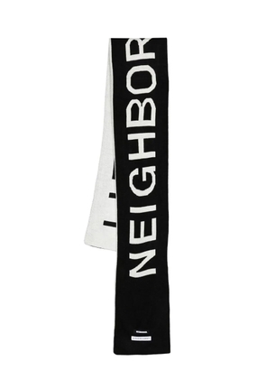 Neighborhood intarsia-knit logo scarf - Black