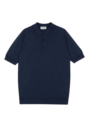John Smedley short-sleeved merino-wool polo shirt - Blue