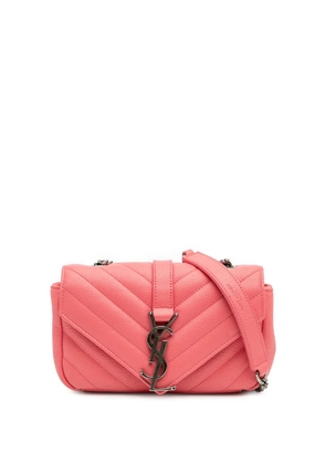 Saint Laurent Pre-Owned 2015 Baby Grained Calfskin Chevron Classic Monogram Chain Bag crossbody bag - Pink