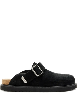 AllSaints perforated-detail mules - Black