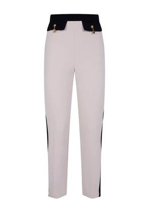 Elisabetta Franchi side-stripe logo-detail trousers - White