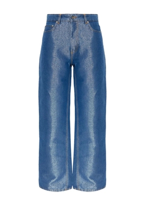GANNI metallic-effect jeans - Blue