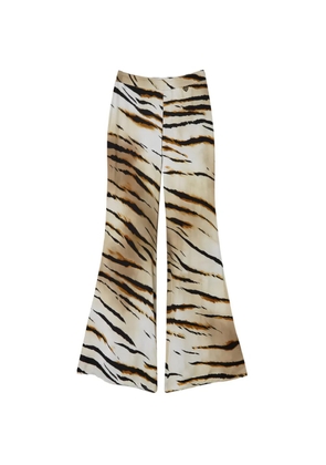 TWINSET animal-print twill trousers - Neutrals